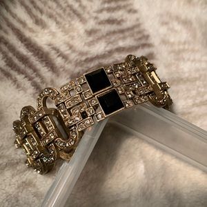Heidi Daus vintage gold crystal and black bracelet